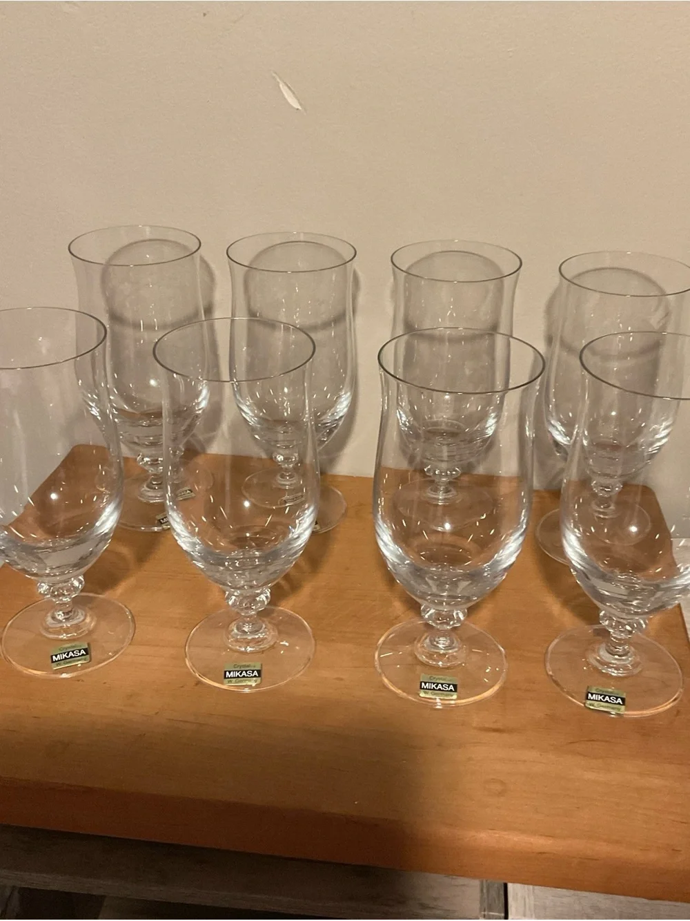Mikasa Clear Crystal Stemmed Goblet Set - Transparent